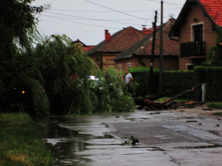 Јучерашње невреме:  Вода плавила улице, падала стабла…