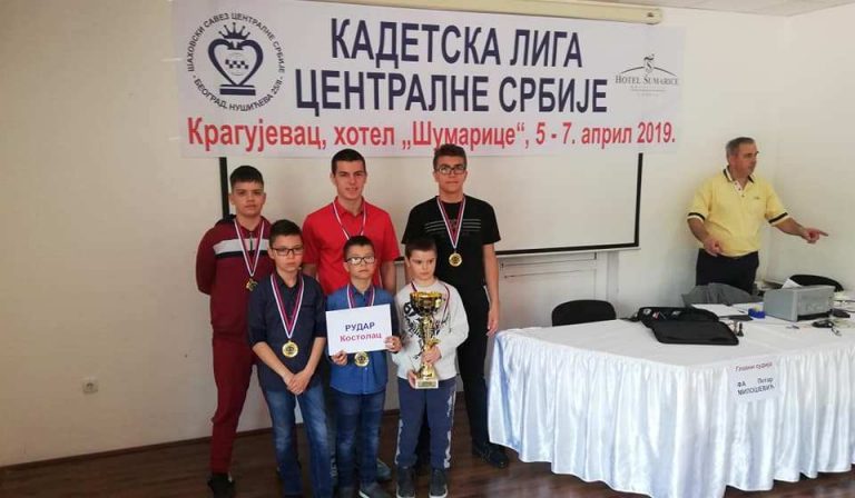 Кадетима „Рудара“ 4 титуле првака Србије, једно друго и два трећа места у шаху