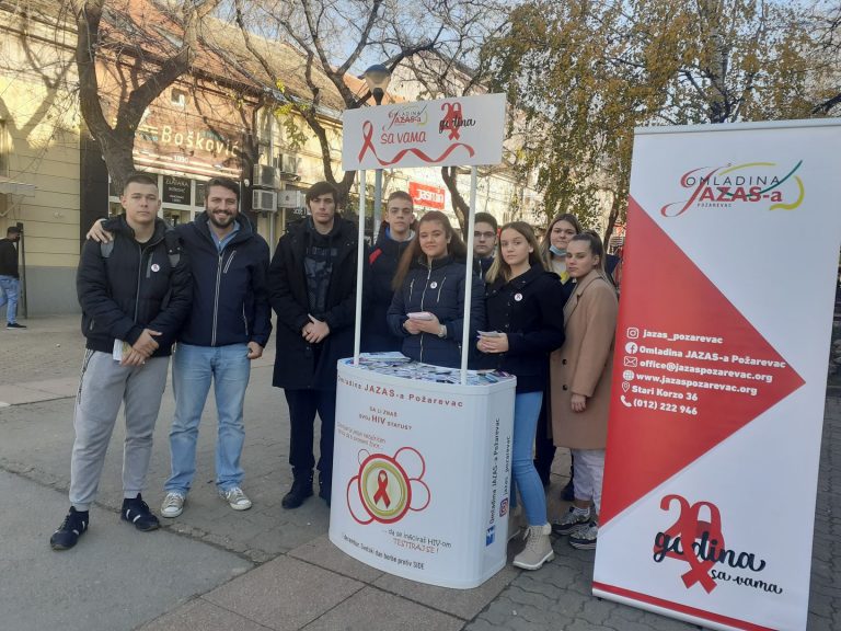 Омладина ЈАЗАС-а Пожаревац обележила Дан борбе против сиде