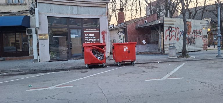 Горео контејнер у Улици Вељка Дугошевића