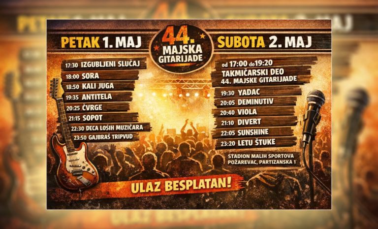 Данас и сутра у Пожаревцу: Мајска гитаријада 44. пут